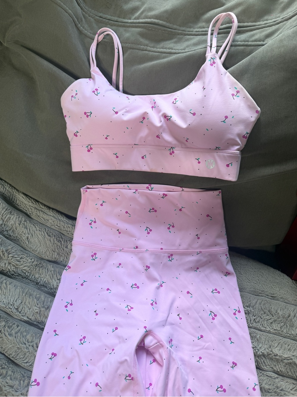 Astoria Activewear scrunch butt cherry workout set